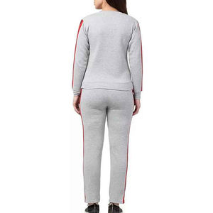 Women's Custom Logo 2-Piece Heavyweight Fitness Jogger Track Suits Solid Pattern Ladies Full Customization Tracksuit - Product Image 2