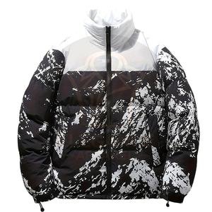 แจ็กเก็ตแบบขนเป็ดสำหรับผู้ชาย, แจ็กเก็ตน้ำหนักเบาเสื้อคลุมสีดำกับสีขาว - Product Image 1