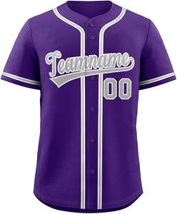 T-shirt de sport personnalisé de haute qualité avec boutons grande taille uniforme de baseball et softball lettres imprimées cousues chiffres pour hommes femmes jeunes - Product Image 1