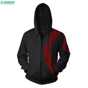 OEM Custom Screen Printed Zipper Hoodies <b>Black</b> <b>Fleece</b>/French Terry Quick Dry Breathable Unisex Heavyweight Casual Winter - Product Image 2
