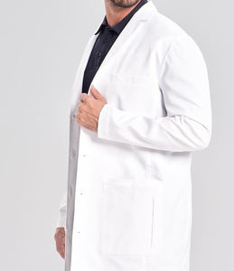 Bata de laboratorio de algodón blanco con mangas largas y bolsillos funcionales Uniforme de hospital para entornos de clínica y laboratorio - Product Image 6
