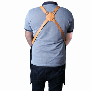 Delantal de cuero genuino duradero para trabajo, barbacoa, cocina, carpintero, hombres, mujeres, delantal de cuero, delantal de cuero de vaca y lona - Product Image 2