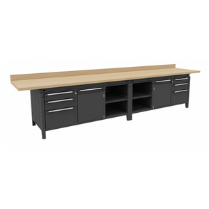 Funzione banco da lavoro 4000 x 750 x 840 mm LxTxH 8 cassetti, 4 scomparti (porta/aperto) - Product Image 1