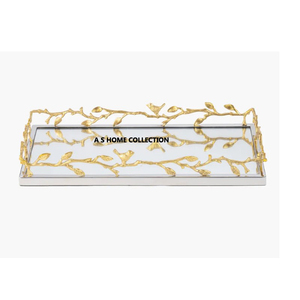 Dernier motif d'arrivée de table de cuisine de mariage de couleur blanche Plateau de service décoratif en métal à un prix raisonnable - Product Image 3