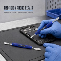 Kit professionnel de 2 outils de réparation de téléphone, spatules à double extrémité en acier inoxydable de 150 mm avec poignée en PP, TPR et ABS pour techniciens