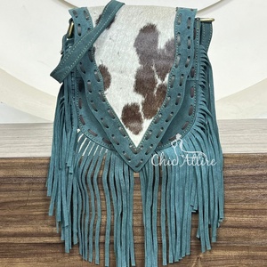 Luxury Classic Custom Women's Handbags Fashion Premium Genuine Cowhide Suede Leather Fringe Crossbody Shoulder Bag Elegant Purse - Product Image 1