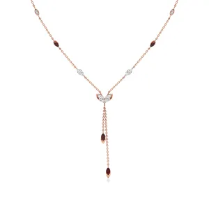 สร้อยคอเพชรเคลือบทองคำ "Gilded Diamond Reverie" - Product Image 1