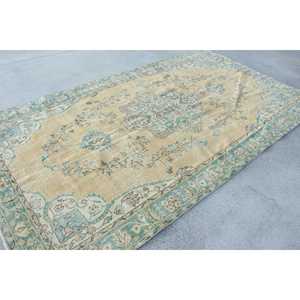 Alfombra Turca Vintage Grande de 5.6x9.8 pies, Alfombra de Lana con Diseño Floral Azul - Product Image 3