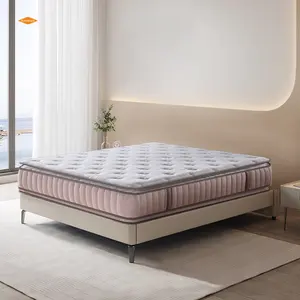 High Quality Hypo-allergenic Hotel Soft Bed Mattress King Size Euro Pillow Top Pocket Spring Memory Foam Mattress In A Box