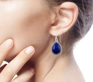 Pendientes de Lapislázuli / Hermosos Pendientes de Plata de Ley 925 - Product Image 2