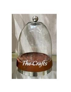 Metal And Wooden Food Serving Tray With <b>Dome</b> Exclusive Quality Serving Tray With <b>Glass</b> <b>Dome</b> For Wholesale - Product Image 2