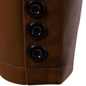 Manteau d'hiver en cuir véritable pour homme, de haute qualité, imperméable, respirant, personnalisé, à col rabattu, rembourré de duvet, fabriqué au Pakistan - Product Image 5