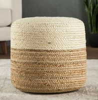 Pouf tressé en jute pour la décoration intérieure, coussin de sol réglable fait main au design traditionnel, repose-pieds ottoman personnalisé pour salon