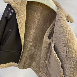 เสื้อโค้ทขนสัตว์หนังวัวสำหรับผู้หญิงแจ็กเก็ตแฟชั่นฤดูหนาวที่ดูหรูหรามีซับในนุ่ม - Product Image 3