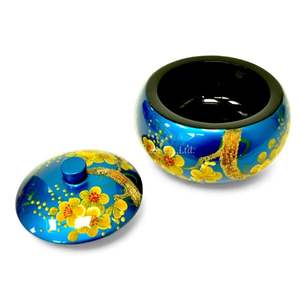 Lacquer <b>Jar</b> Handmade Decorative Storage Container for Home Kitchen Table <b>Bathroom</b> Decor - Product Image 2