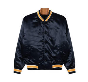 Men's <b>Thin</b> Satin Varsity Bomber <b>Jacket</b>-Durable <b>Waterproof</b> Eco-Friendly Casual Outerwear OEM Custom Service - Product Image 3