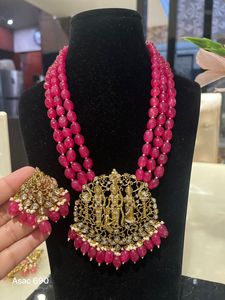 สร้อยคอประดับจี้รูปหัวใจหลายเส้น ทำด้วยมือ ชุบโรเดียมเลียนแบบทองแดง สำหรับงานปาร์ตี้  วัดรามปาริวาร์ - Product Image 3