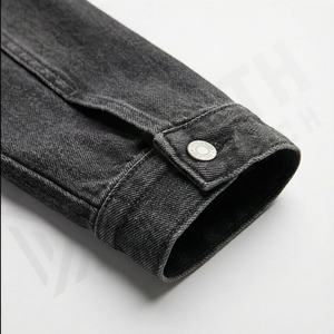 Veste en jean en gros, printemps automne, nouvelle mode, manteau uni, couleur personnalisée, jean à manches longues, poche courte, tweed pour femmes - Product Image 6