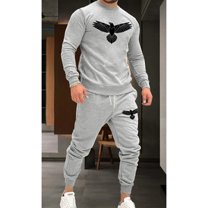 Nuevos conjuntos de Jogger personalizados para hombre, chándal informal deportivo de lana de algodón con estampado Digital de patrón sólido a la moda para invierno - Product Image 1
