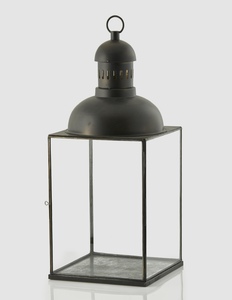 Bougeoir moderne en métal noir avec dessus en verre transparent Lanterne élégante pour mariages à domicile Décorations de Noël - Product Image 6
