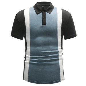 Polos d'extérieur en tissu tricoté à manches courtes pour hommes de haute qualité T-shirt respirant pleine longueur en couleur unie décontracté - Product Image 6