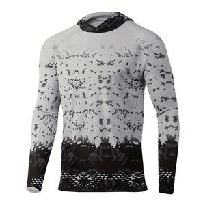 Sweat à capuche de pêche hommes Sublimation à manches longues Polyester chemise de pêche séchage rapide respirant UPF 50 Sports de plein air vêtements de pêche - Product Image 1
