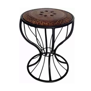Modern Luxury Marble Top Black Iron <b>Stand</b> Base Corner Side Table Unique Style for Living Room Entrance Home Furniture - Product Image 1