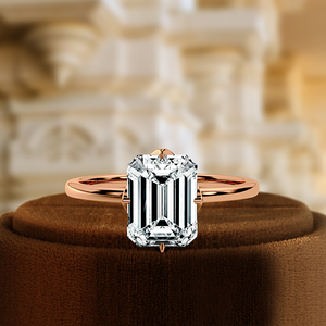 Anillo de Compromiso con Diamante Cultivado en Laboratorio, Corte Esmeralda de 1 Quilate, Oro Amarillo de 14K, Certificado IGI, Anillo de Aniversario - Product Image 1