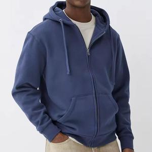Premium 300gsm 100% Cotton Fleece Zip-up Hoodie Men Regular Fit Solid Custom Printed OEM Blank Streetwear Plain Vintage Winter - Product Image 5
