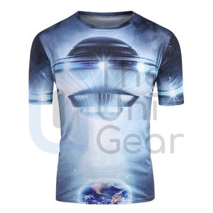 T-shirts de sport pour hommes en coton 100% de haute qualité, tricotés, surdimensionnés, lourds, avec logo personnalisé imprimé, écologiques, vente en gros - Product Image 1