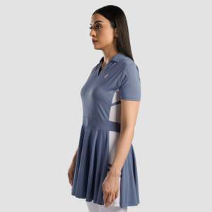 Robe de tennis vintage pour polo, bleu JK, avec logo brodé, respirante, en satin, denim, polyester, lin, styles longs et courts, imprimée - Product Image 3
