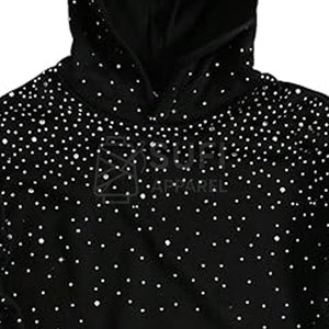 Nueva Sudadera con Capucha de Invierno, Tejida y Forrada, con Pedrería Brillante, Logotipo Frontal, 100% Algodón, Cómoda y Atractiva, para Uso Casual - Product Image 5