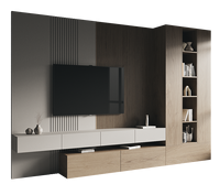 Meuble TV Mural Flottant de Luxe en Bois Moderne pour Salon KEJIA