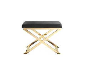 Tabouret de bar ottoman au design unique de la meilleure qualité dessus en velours noir métal doré brillant support meilleur mini tabouret excellent au meilleur prix - Product Image 1