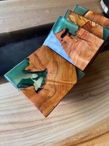 Luxury Handmade Resin and Stone <b>Coaster</b> Set with Dried Flowers Artistic Epoxy <b>Drink</b> Pads <b>for</b> Decor - Product Image 5