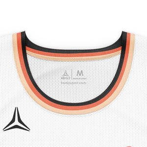 Maillot de basketball Healy Simple Solid White Orange pour homme, sans manches, col rond, imprimé par sublimation, respirant, vêtements de sport, chemises d'extérieur - Product Image 3