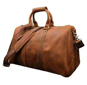 กระเป๋าทรงดัฟเฟิลกระเป๋าเดินทางสำหรับยิมหนังแท้ขนาดใหญ่หรูหรามีสไตล์ใส่ได้ทั้งชายและหญิงมีซิปปิดดีไซน์ล่าสุดราคาถูก - Product Image 4