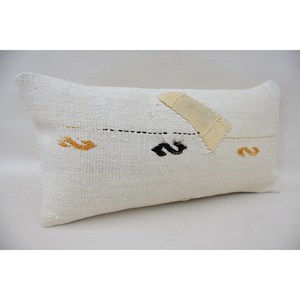 Oreiller en laine beige 12x24 pouces de luxe brodé à l'aiguille Patchwork Design tissé Floral Vintage plante feuille pour voiture noël - Product Image 2