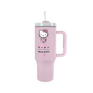 Hello Kitty Stainless Steel Tumbler 1.2-Liter Vacuum Flask <b>Bottle</b> <b>Pink</b> for Travel Excellent Cold Thermal Insulation - Product Image 1