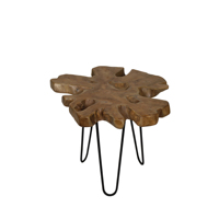 Table ovale gonflable éco-responsable moderne et minimaliste avec plateau en teck Gubuk Bali F011018 pour le mobilier de la maison, salon