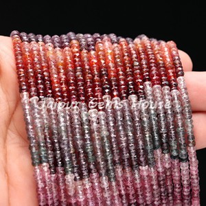 Best Quality Natural Rare Multi Spinel Shaded Faceted Rondelle <b>Beads</b> 3-4mm Multi Spinel <b>Beads</b> Strand for Jewelry Making Necklace - Product Image 1