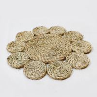 Vente en gros de sets de table circulaires en rotin naturel et en jonc de mer, écologiques, tissés à la main, design moderne, couleur et taille personnalisées