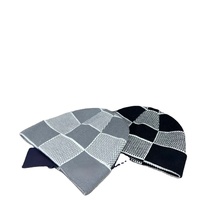 Gorro de Invierno Corto Gris Unisex, 100% Acrílico, Jacquard Común, Impresión Digital, Logotipo Personalizado, Viajes, Casual, Esquí al Aire Libre