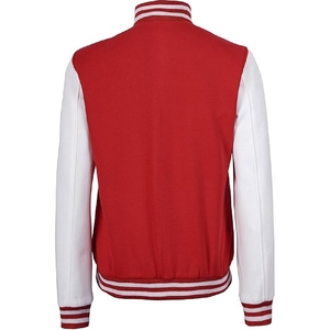 <b>Men</b> Classic Red and <b>White</b> Varsity <b>Jacket</b> – Authentic Athletic Letterman Bomber with Contrast <b>White</b> Sleeves - Product Image 2