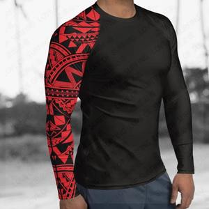 Rosa hombres Jiu Jitsu BJJ No Gi protección contra erupciones sublimación hombres correr entrenamiento camiseta Strech fitness camiseta - Product Image 4