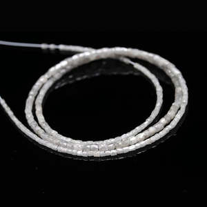 Perle de diamant blanc naturel facetté en forme de coussin, perle fantaisie en tube, cadeau d'anniversaire pour elle, diamants en vrac - Product Image 1