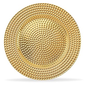 Charger Plate <b>for</b> Wedding and Parties <b>Set</b> of <b>6</b> Metal Charger Plate Gold Color Hammered Design <b>Dinnerware</b> Uses - Product Image 2