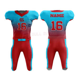 Conjunto de uniforme de fútbol de escuela secundaria Material de calidad con inserciones laterales transpirables Ajuste elástico de fútbol americano Longitud de manga corta - Product Image 1
