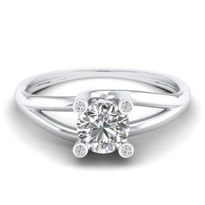 แหวนเพชรทรงกลม REYES IGI Certificate น้ำหนัก 0.86 กะรัต เพชรเลี้ยงในห้องปฏิบัติการ ตัวเรือนทองคำแท้ 14K ชุบโรเดียม ของขวัญแต่งงาน เครื่องประดับชั้นดี - Product Image 1