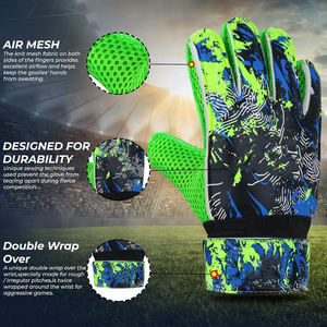 Nouveaux gants de gardien de but en latex allemand imperméables, respirants, à doigts entiers, avec sangle de poignet réglable, fermeture à lacets, protection de la paume de 4 mm - Product Image 2